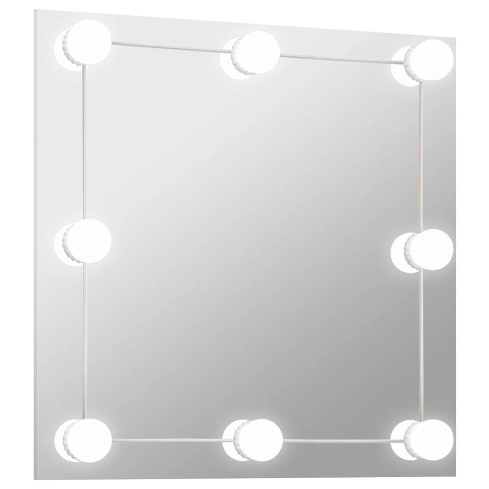 vidaXL Miroir mural avec éclairage LED Carré Verre
