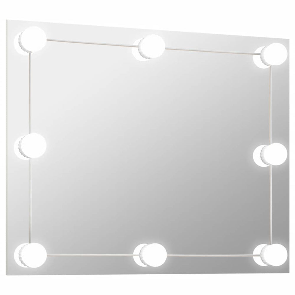 vidaXL Miroir mural sans cadre avec éclairage LED Rectangulaire Verre