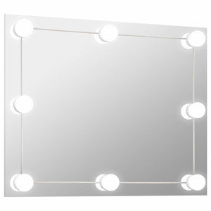 Wandspiegel ohne Rahmen mit LED-Beleuchtung Rechteckig Glas