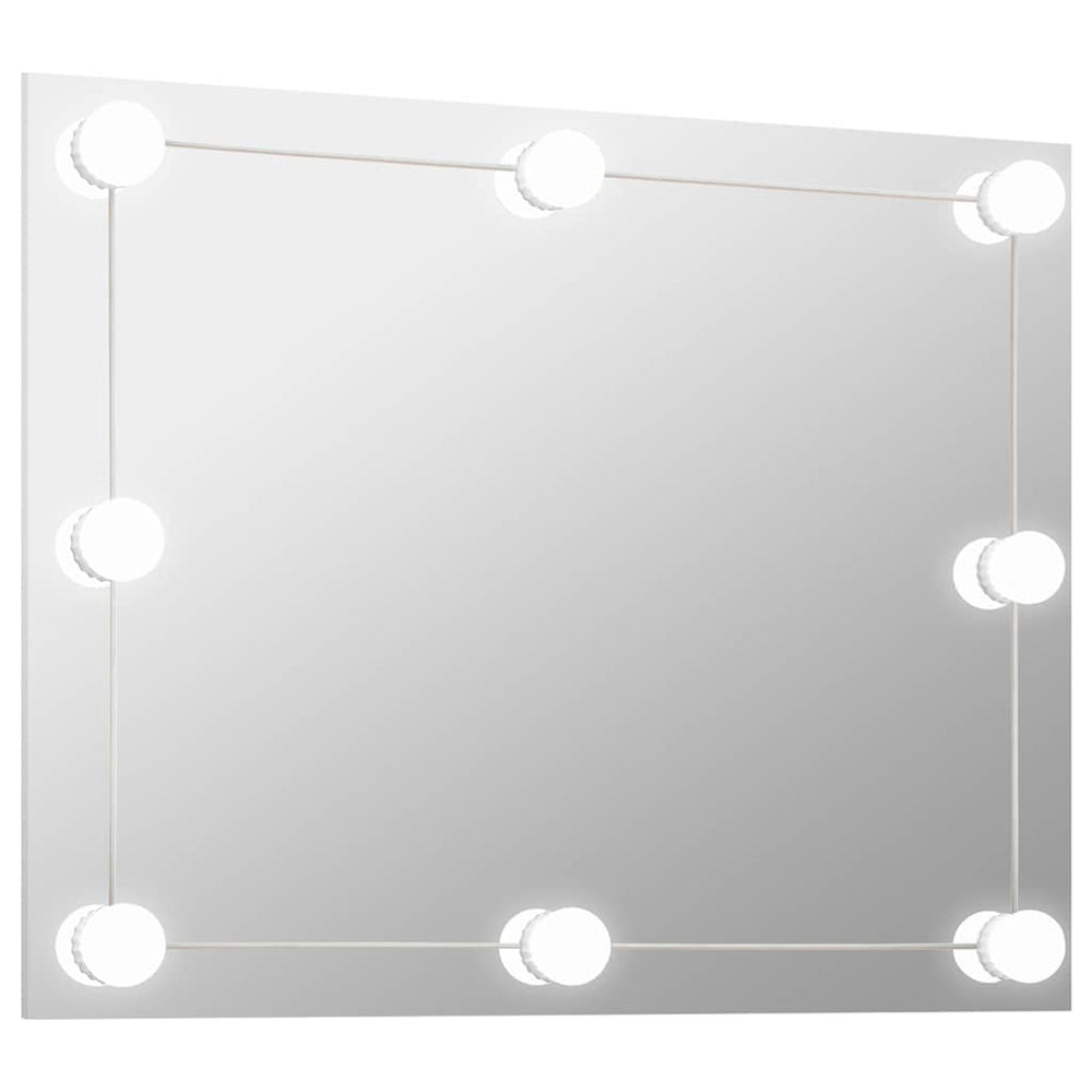 vidaXL Miroir mural sans cadre avec éclairage LED Rectangulaire Verre