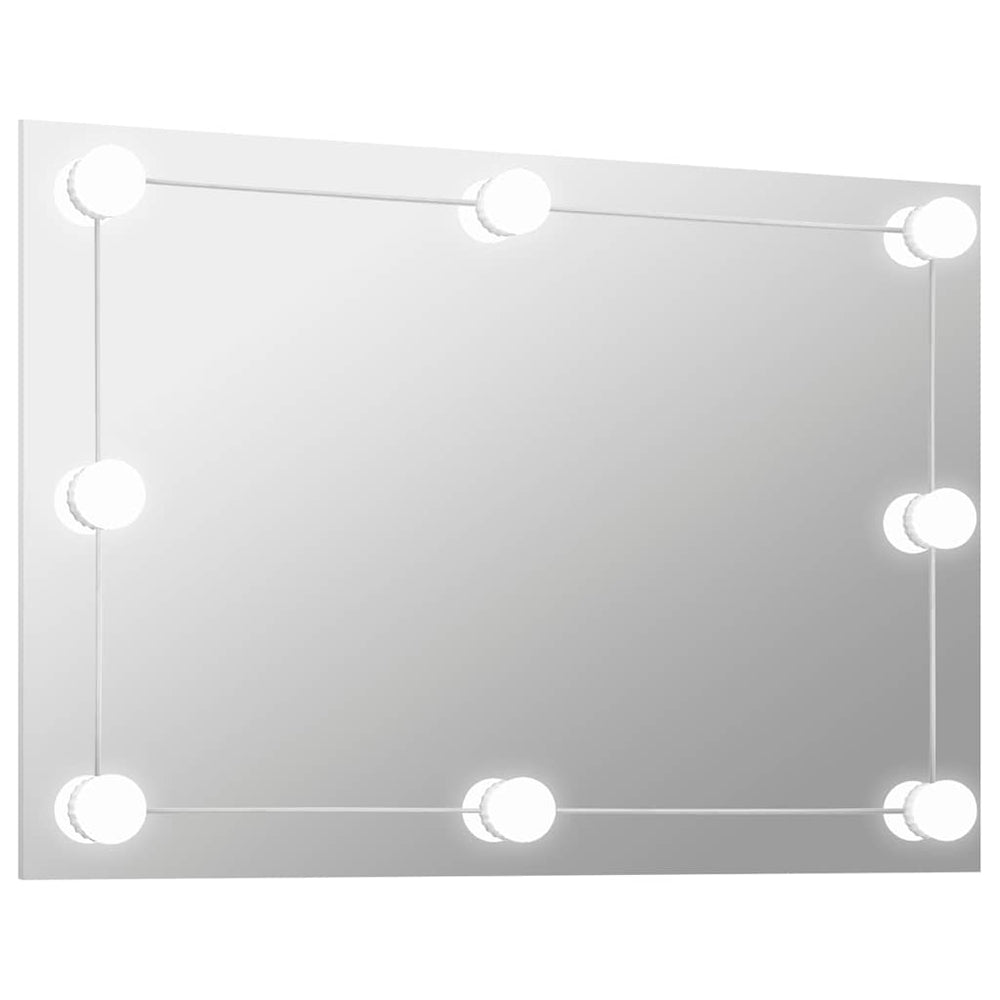 vidaXL Miroir mural sans cadre avec éclairage LED Rectangulaire Verre