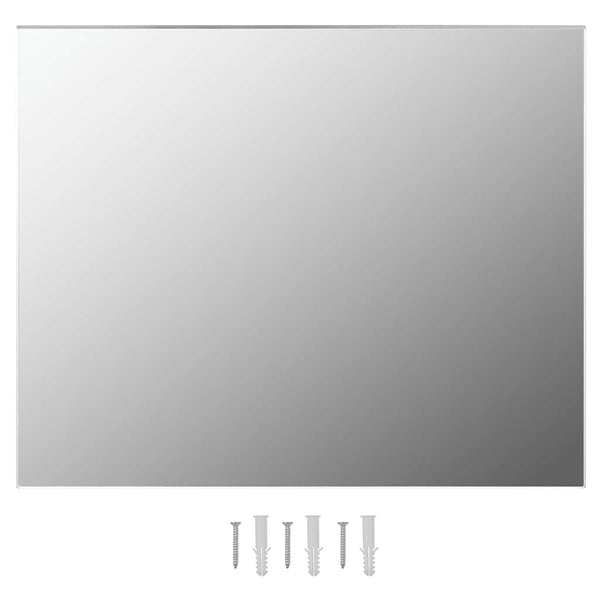 Wandspiegel ohne Rahmen mit LED-Beleuchtung Rechteckig Glas