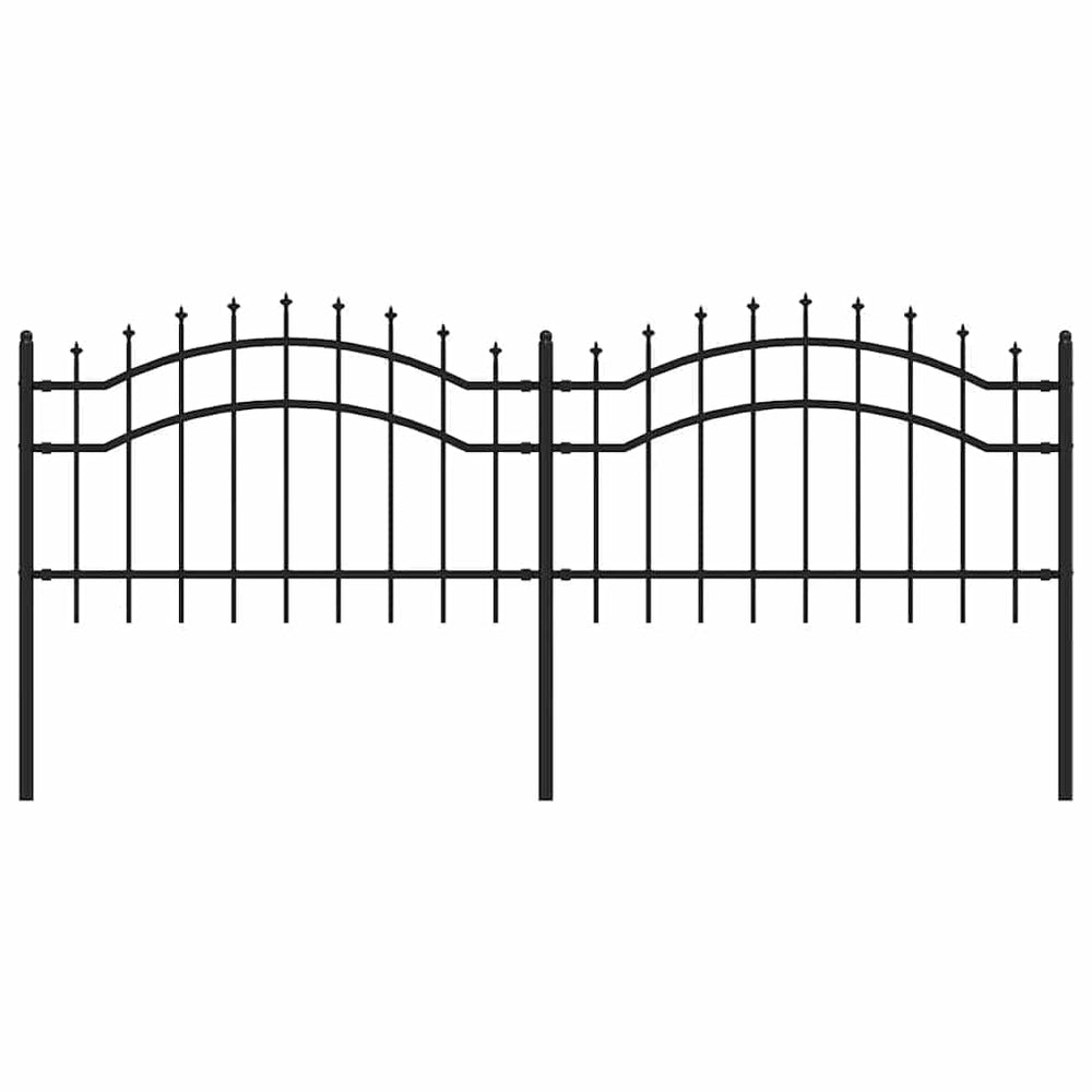 Gartenzaun Woerden mit Speerspitze Schwarz 240 x 75 cm Stahl