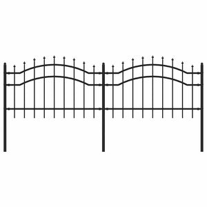 Gartenzaun Woerden mit Speerspitze Schwarz 240 x 75 cm Stahl