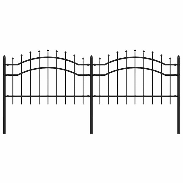 Gartenzaun Woerden mit Speerspitze Schwarz 240 x 75 cm Stahl