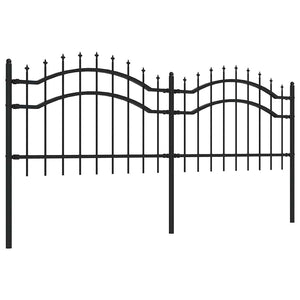 Gartenzaun Woerden mit Speerspitze Schwarz 240 x 75 cm Stahl
