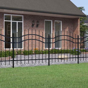 Gartenzaun Woerden mit Speerspitze Schwarz 240 x 100 cm Stahl