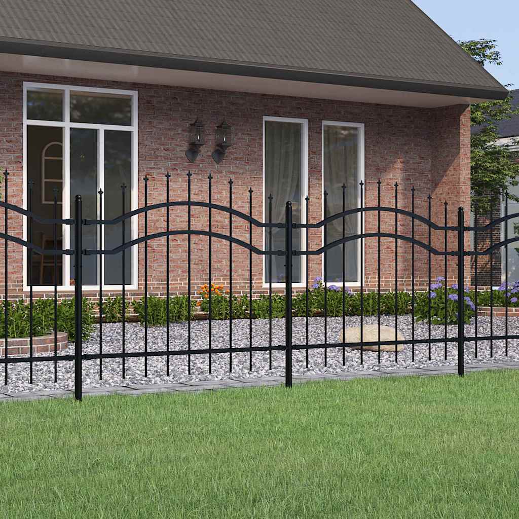 Gartenzaun Woerden mit Speerspitze Schwarz 240 x 100 cm Stahl