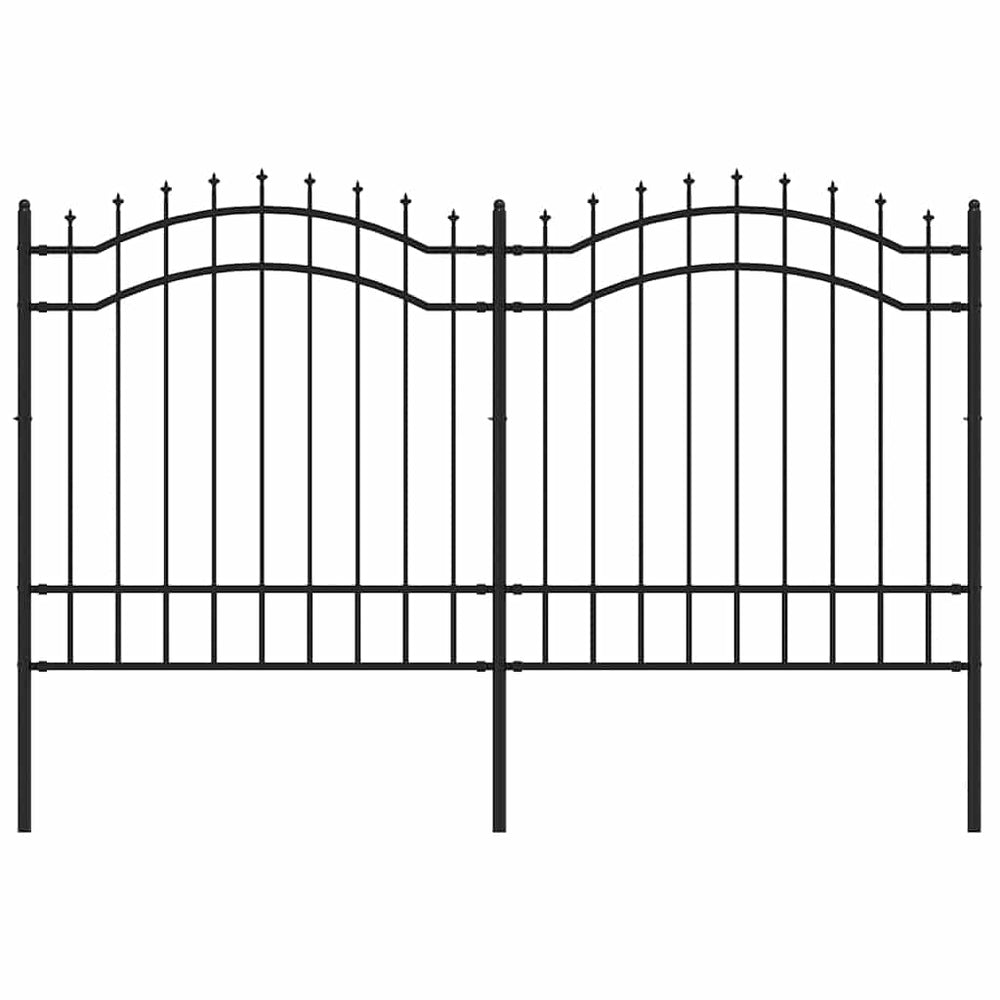 Gartenzaun Woerden mit Speerspitze Schwarz 240 x 125 cm Stahl