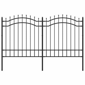 Gartenzaun Woerden mit Speerspitze Schwarz 240 x 125 cm Stahl