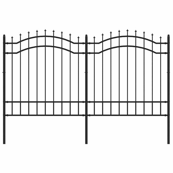 Gartenzaun Woerden mit Speerspitze Schwarz 240 x 125 cm Stahl