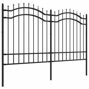 Gartenzaun Woerden mit Speerspitze Schwarz 240 x 125 cm Stahl