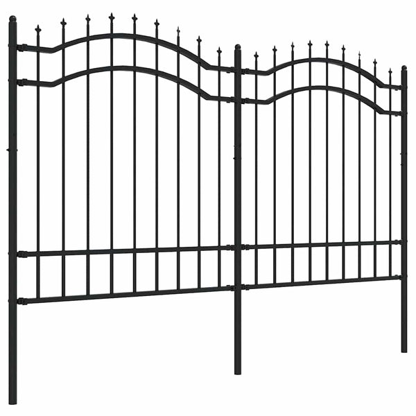 Gartenzaun Woerden mit Speerspitze Schwarz 240 x 125 cm Stahl