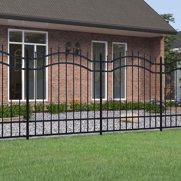 Gartenzaun Woerden mit Speerspitze Schwarz 240 x 125 cm Stahl
