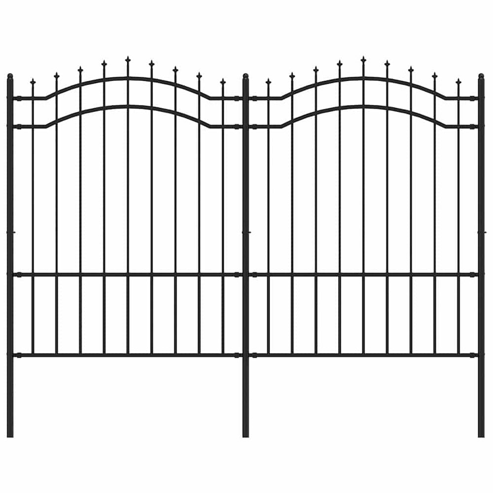 Gartenzaun Woerden mit Speerspitze Schwarz 240 x 150 cm Stahl