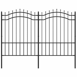 Gartenzaun Woerden mit Speerspitze Schwarz 240 x 150 cm Stahl