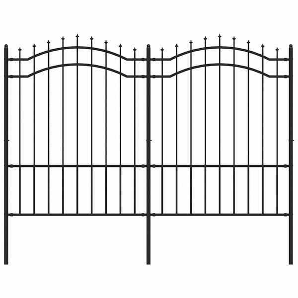 Gartenzaun Woerden mit Speerspitze Schwarz 240 x 150 cm Stahl