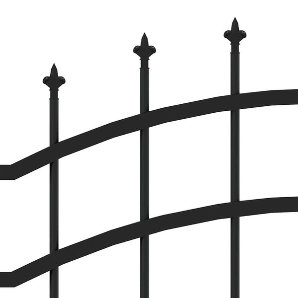 Gartenzaun Woerden mit Speerspitze Schwarz 240 x 150 cm Stahl