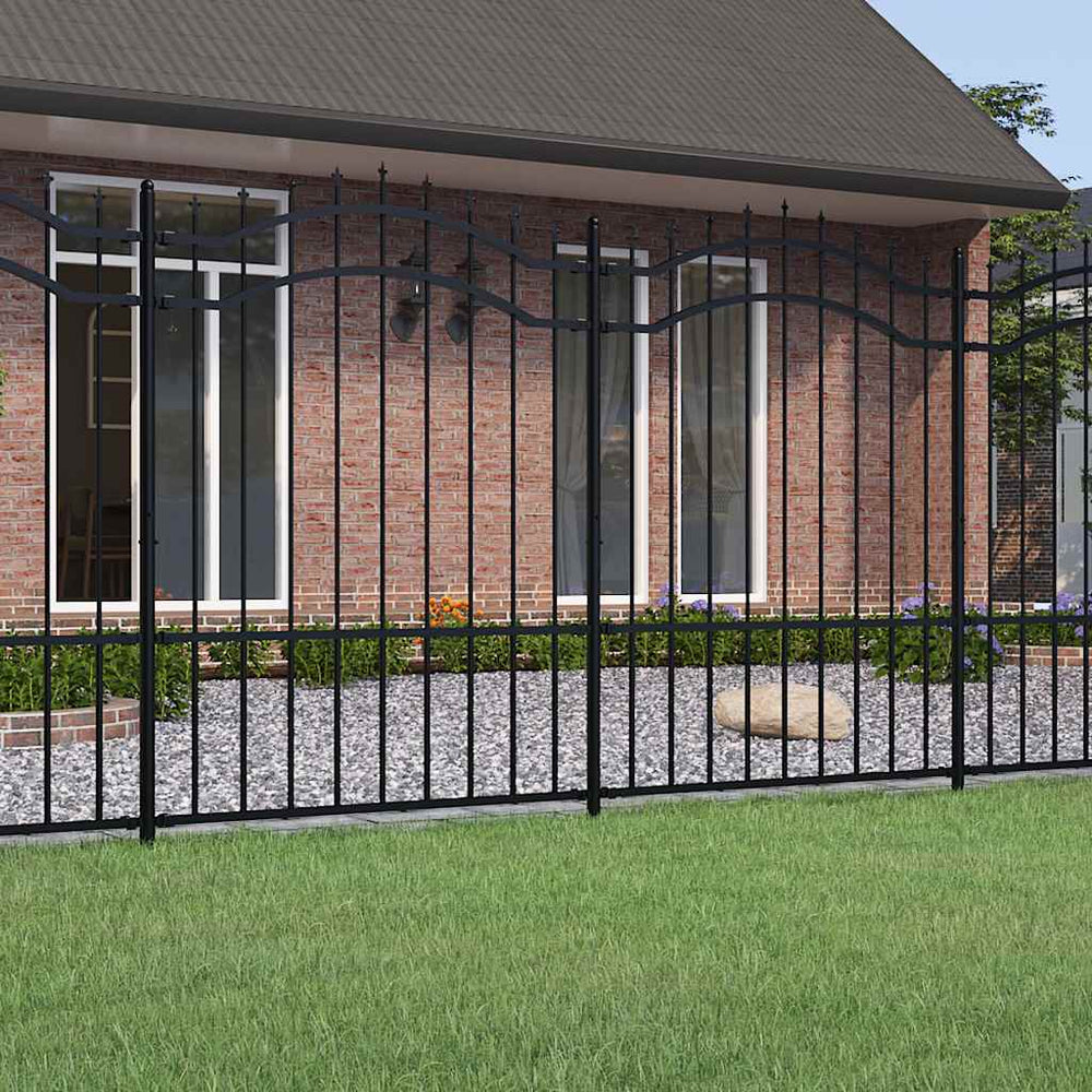 Gartenzaun Woerden mit Speerspitze Schwarz 240 x 150 cm Stahl