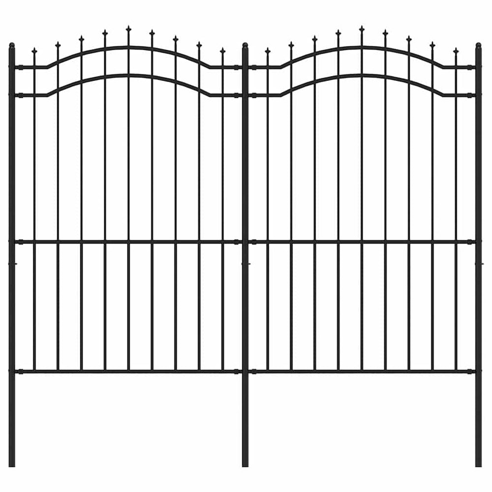 Gartenzaun Woerden mit Speerspitze Schwarz 240 x 175 cm Stahl