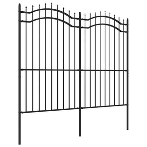 Gartenzaun Woerden mit Speerspitze Schwarz 240 x 175 cm Stahl