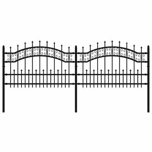 Gartenzaun KAMPEN mit Speerspitze Schwarz 240 x 75 cm Stahl