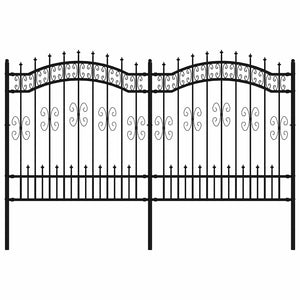 Gartenzaun KAMPEN mit Speerspitze Schwarz 240 x 125 cm Stahl