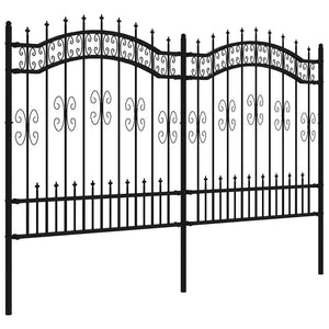 Gartenzaun KAMPEN mit Speerspitze Schwarz 240 x 125 cm Stahl