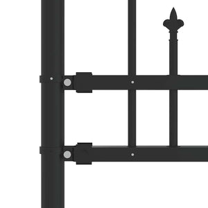 Gartenzaun KAMPEN mit Speerspitze Schwarz 240 x 175 cm Stahl