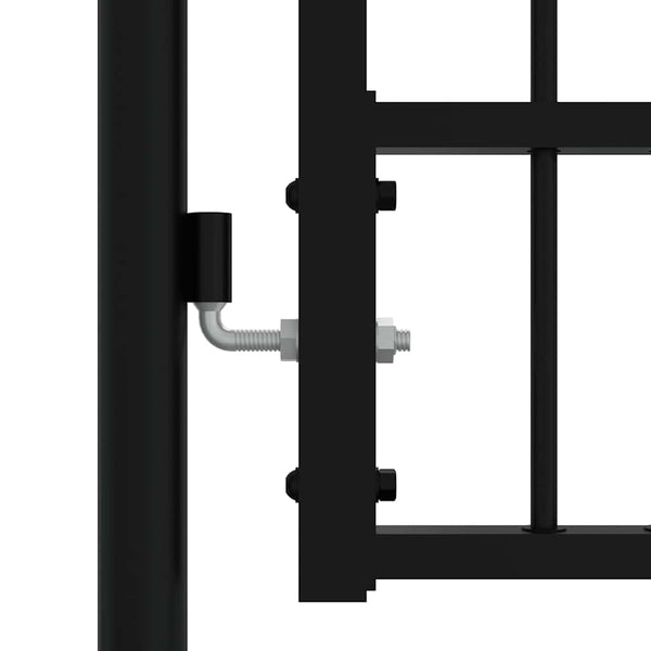 Gartentor KAMPEN mit Speerspitze Schwarz 103 x 125 cm Stahl