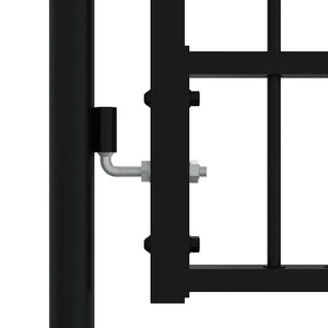 Gartentor KAMPEN mit Speerspitze Schwarz 302 x 78 cm Stahl