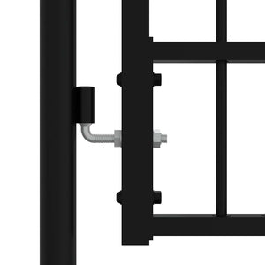 Gartentor KAMPEN mit Speerspitze Schwarz 394,5 x 172 cm Stahl