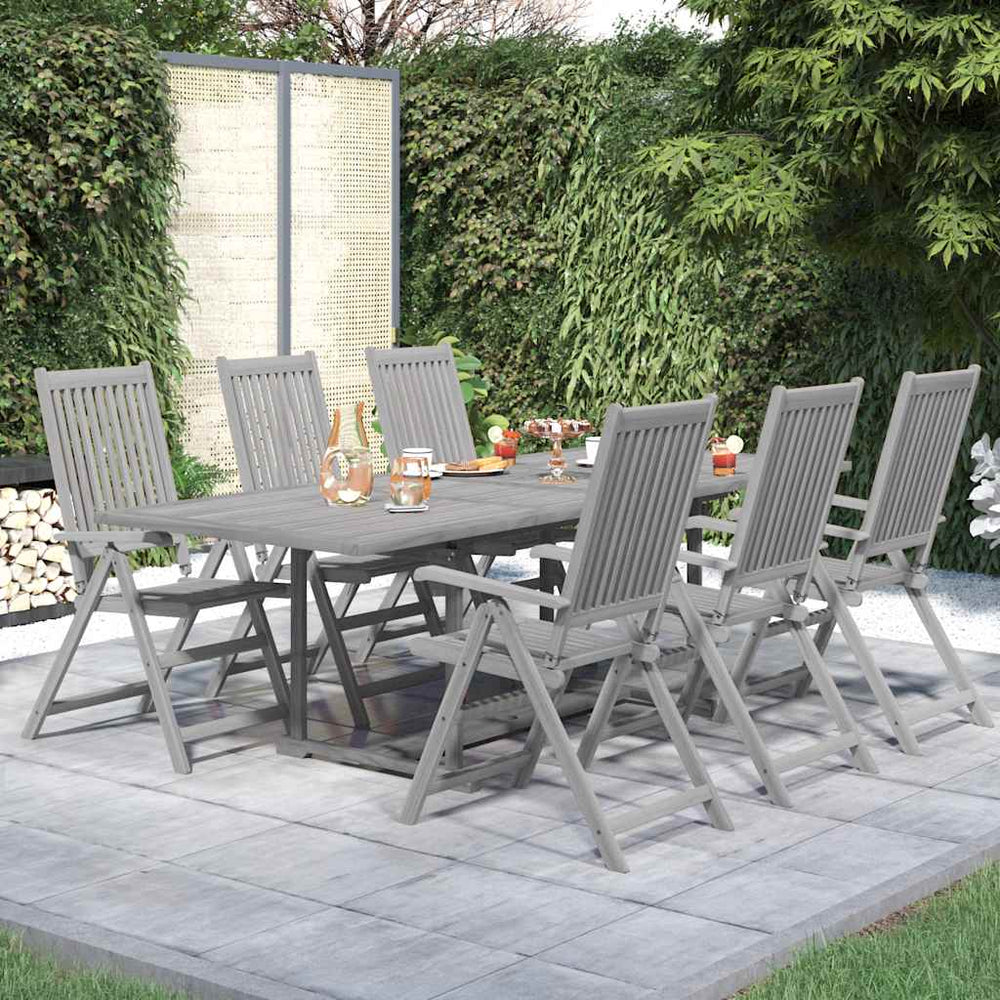 7-tlg. Garten-Essgruppe Massivholz Akazie