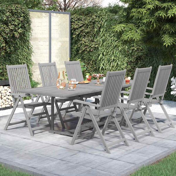 7-tlg. Garten-Essgruppe Massivholz Akazie