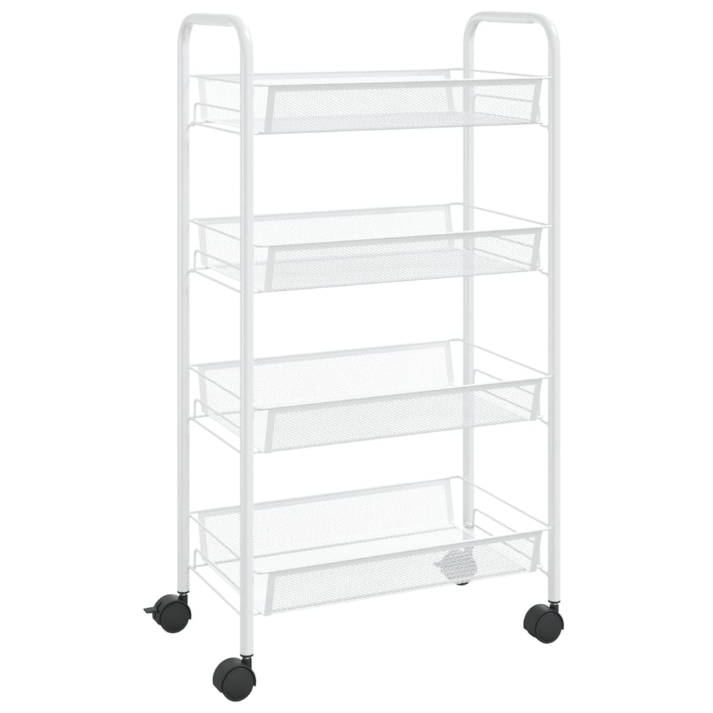 vidaXL Kitchen Trolley 4 Tiers White 46x26x85 cm Iron