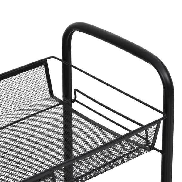 vidaXL Chariot de cuisine à 5 niveaux noir 46 x 26 x 105 cm fer