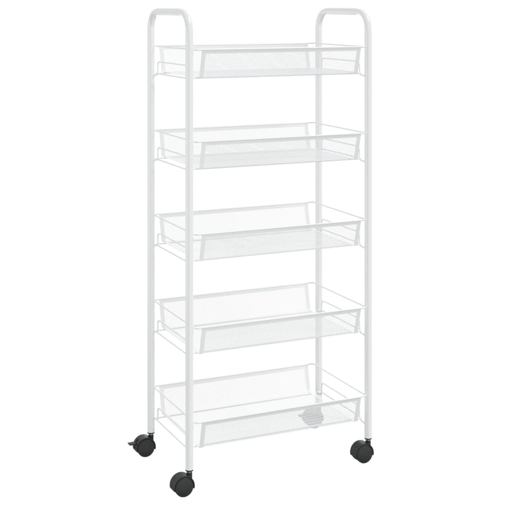 vidaXL Kitchen Trolley 5 Tiers White 46x26x105 cm Iron