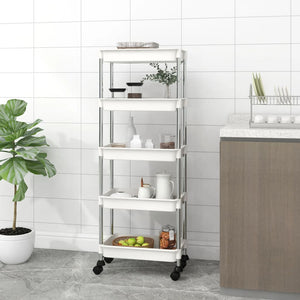 Küchenwagen Weiß 5 Etagen 42x29x128cm