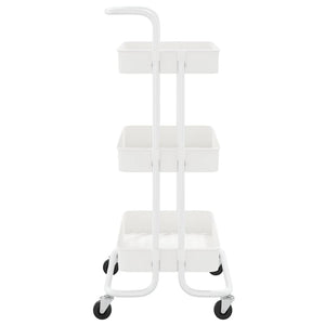 Küchenwagen Weiß 3 Etagen 42x35x85 cm