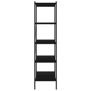 Schwarzes Regal mit 5 Böden 80x40x163 cm