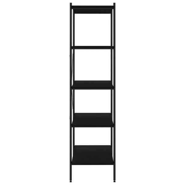 Schwarzes Regal mit 5 Böden 80x40x163 cm
