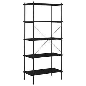 Schwarzes Regal mit 5 Böden 80x40x163 cm