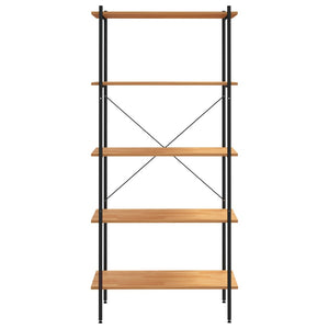vidaXL Étagère à 5 Niveaux Noir et Aspect Chêne 80x40x163 cm
