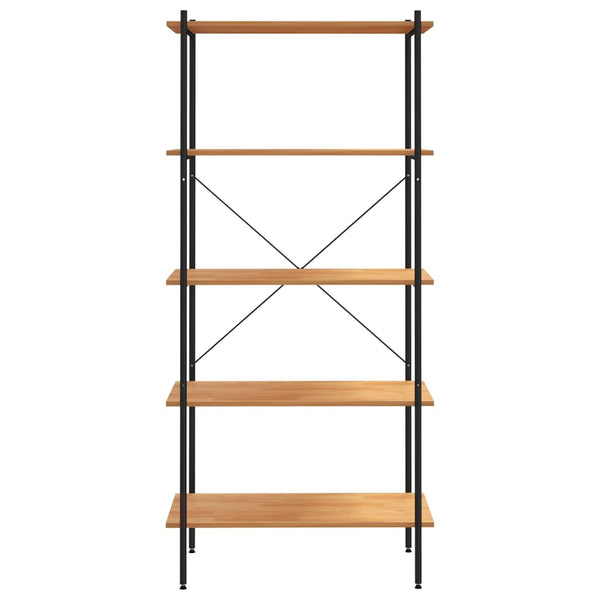 vidaXL Étagère à 5 Niveaux Noir et Aspect Chêne 80x40x163 cm