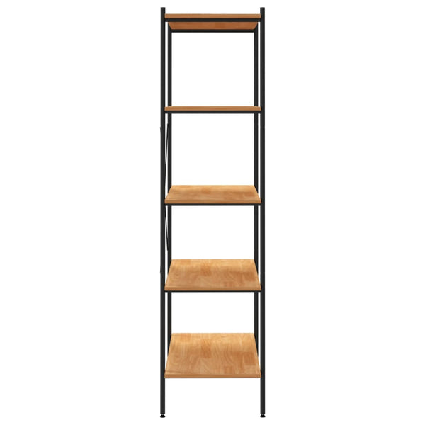 vidaXL Étagère à 5 Niveaux Noir et Aspect Chêne 80x40x163 cm