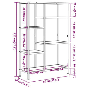 Bücherregal 80x30x120 cm Stahl/Holz