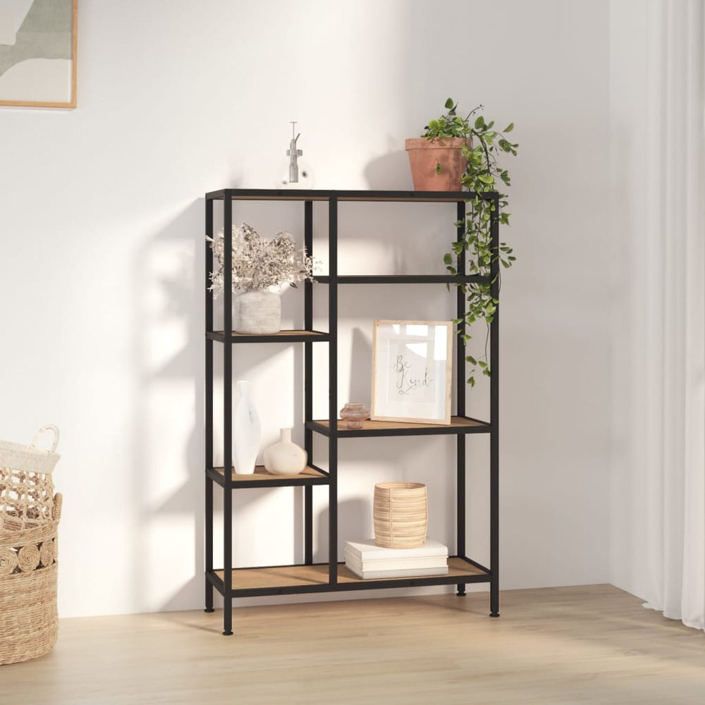 Bücherregal 80x30x120 cm Stahl/Holz