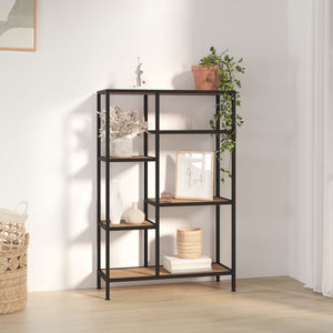 Bücherregal 80x30x120 cm Stahl/Holz