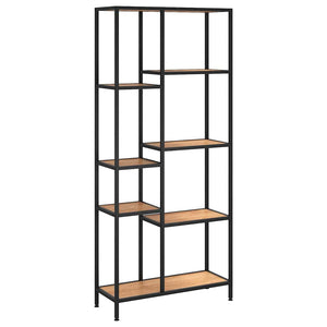 Bücherregal 80x30x180 cm Stahl/Holz