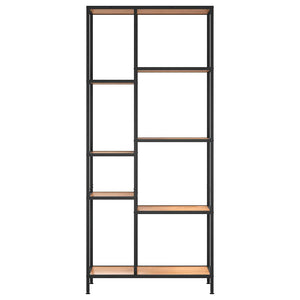 Bücherregal 80x30x180 cm Stahl/Holz